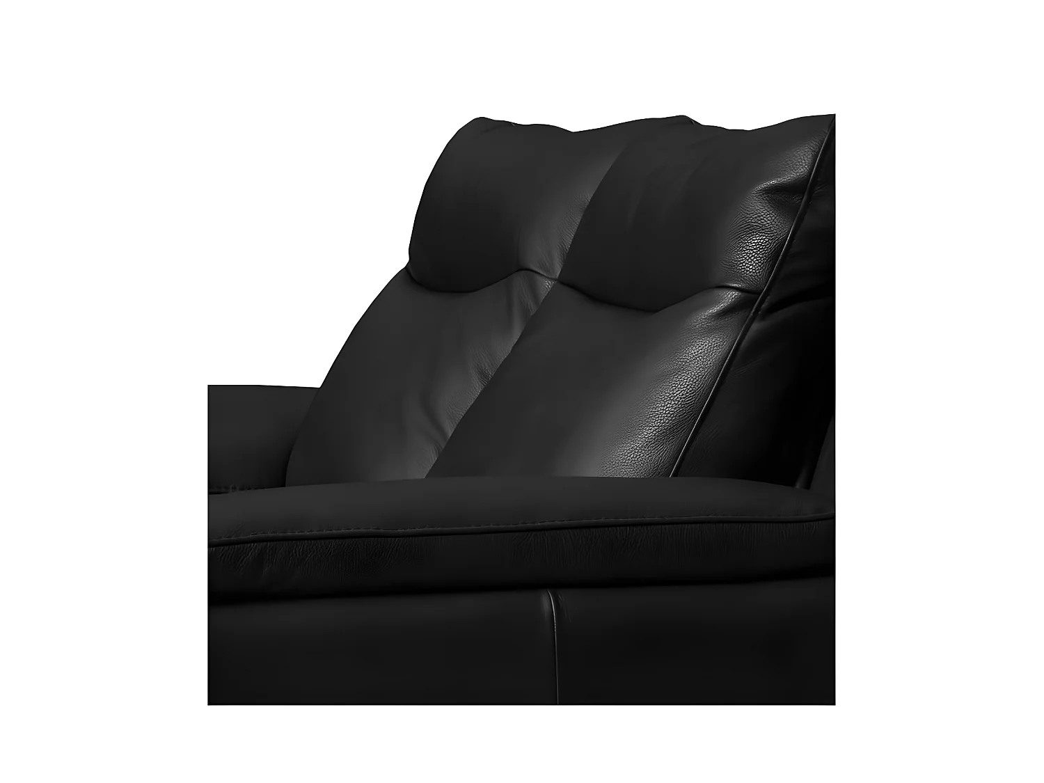 Canapé 3 places avec 2 relax électriques en 100% tout cuir épais de luxe italien, PERINI, noir