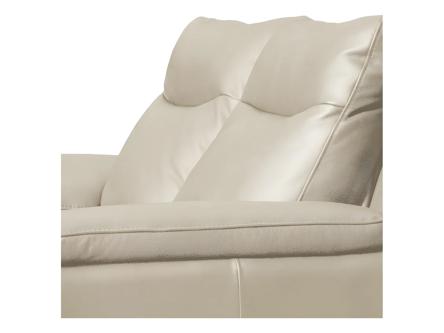 2-zitsbank van dik Italiaans luxe leer met 2 elektrische relaxfuncties, PERINI, gebroken wit