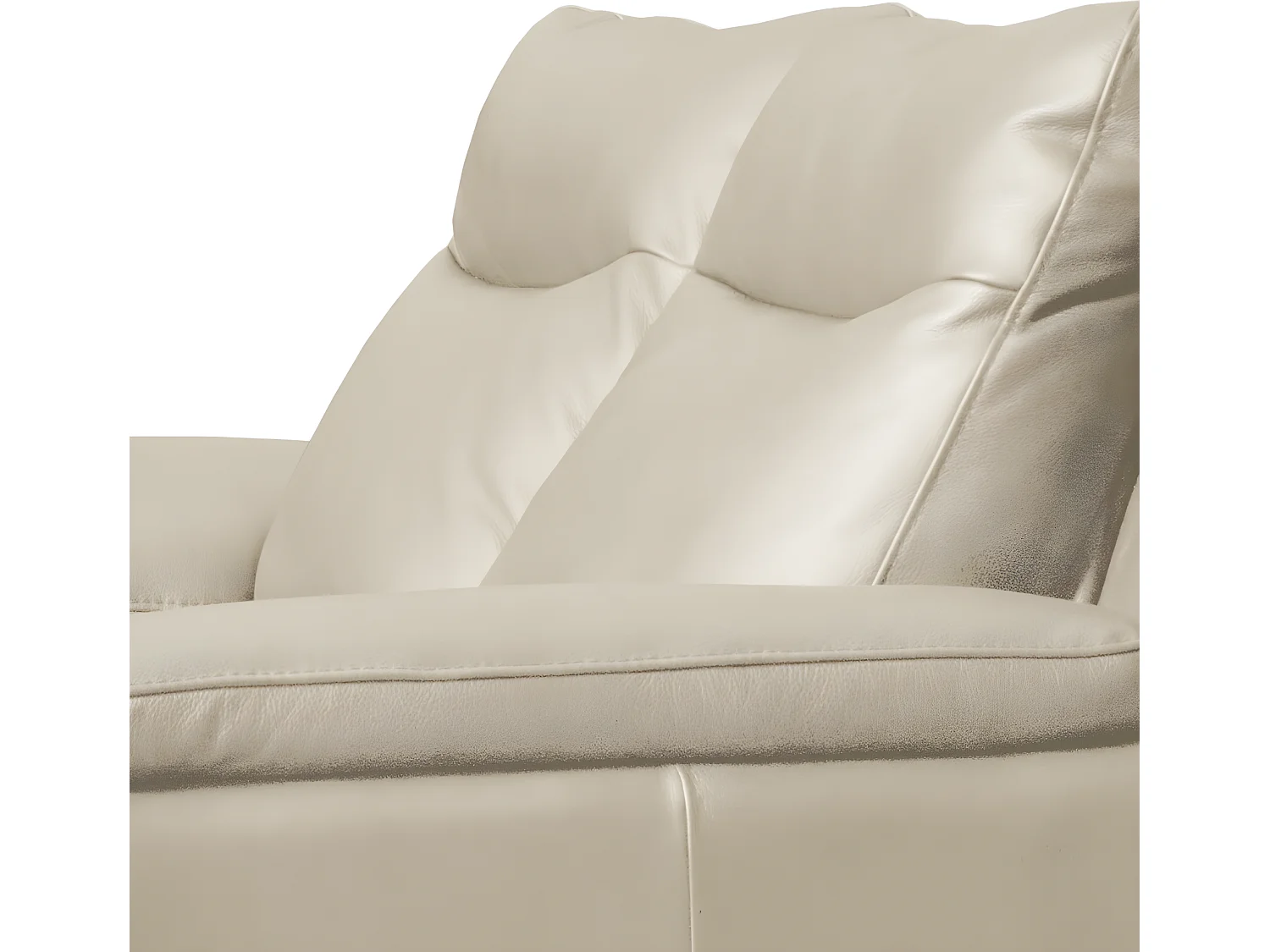 Canapé 2 places avec 2 relax électriques PERINI 100% tout cuir épais de luxe italien, blanc cassé