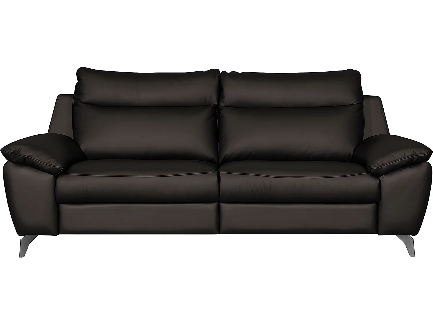 Canapé 3 places avec 2 relax électriques en 100% tout cuir épais de luxe italien, PERINI, chocolat