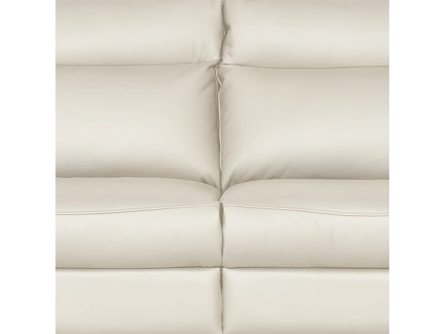 Luxe 3-zits relaxbank met elektrische bediening en dik Italiaans leder, PERINI, gebroken wit