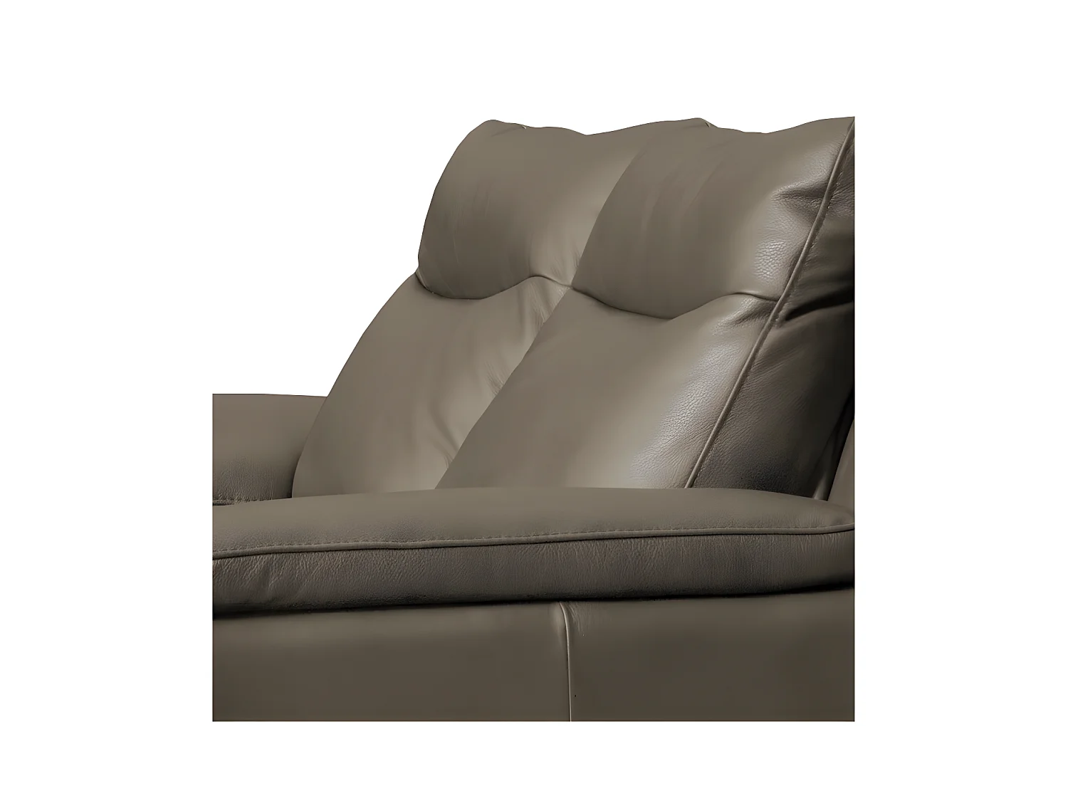 Elektrische relaxbank PERINI van luxe dik Italiaans leer, 3-zits, taupe