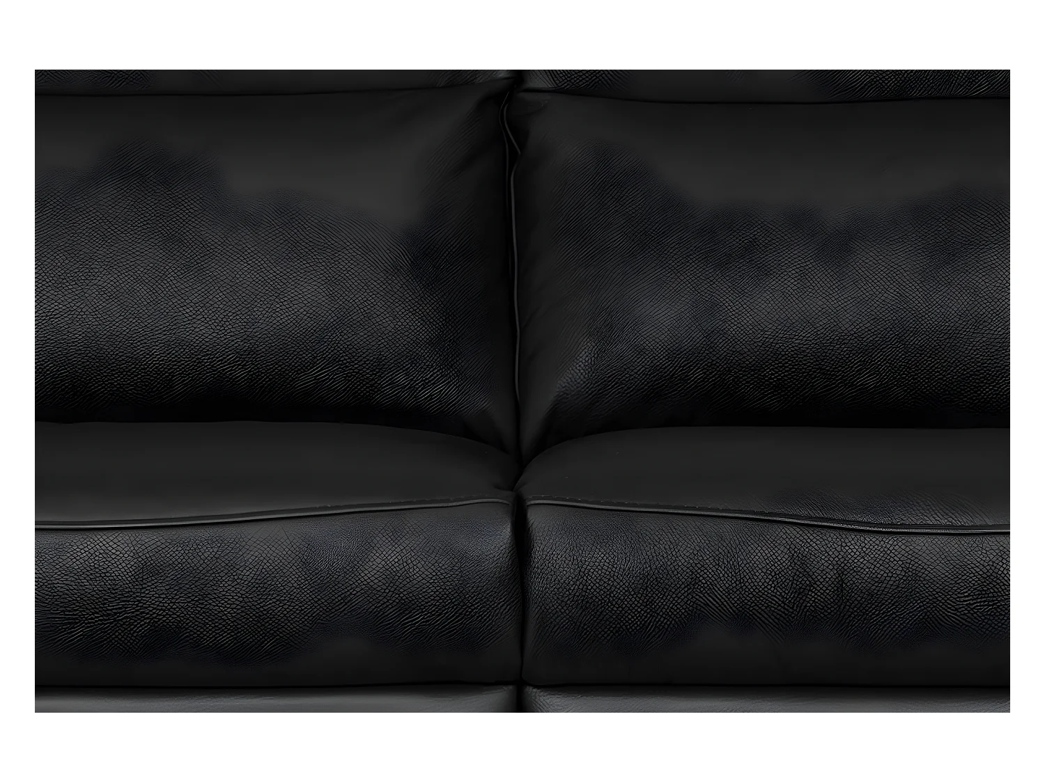 Canapé 2 places avec 2 relax électriques PERINI 100% tout cuir épais de luxe italien, noir