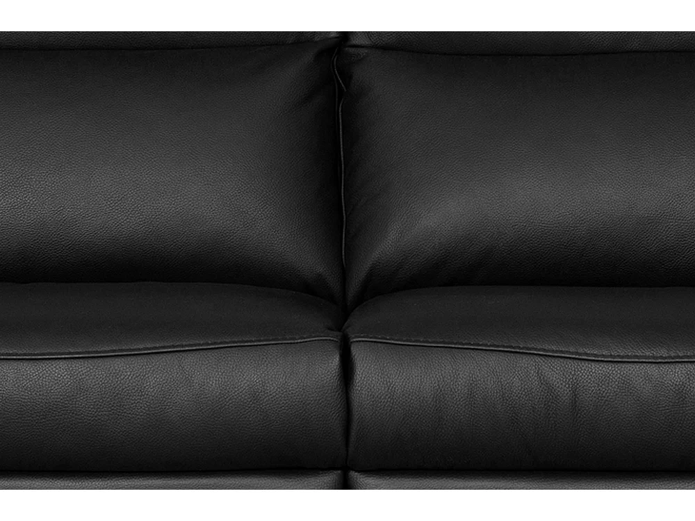 Canapé 2 places avec 2 relax électriques PERINI 100% tout cuir épais de luxe italien, noir