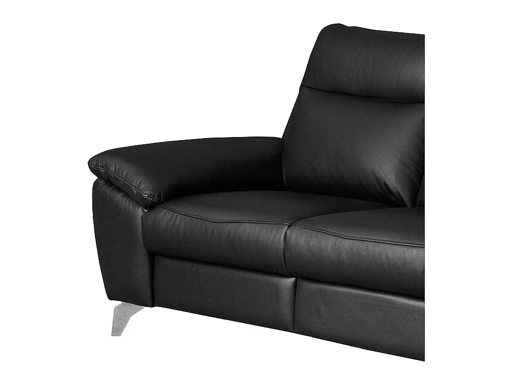 Canapé 2 places avec 2 relax électriques PERINI 100% tout cuir épais de luxe italien, noir