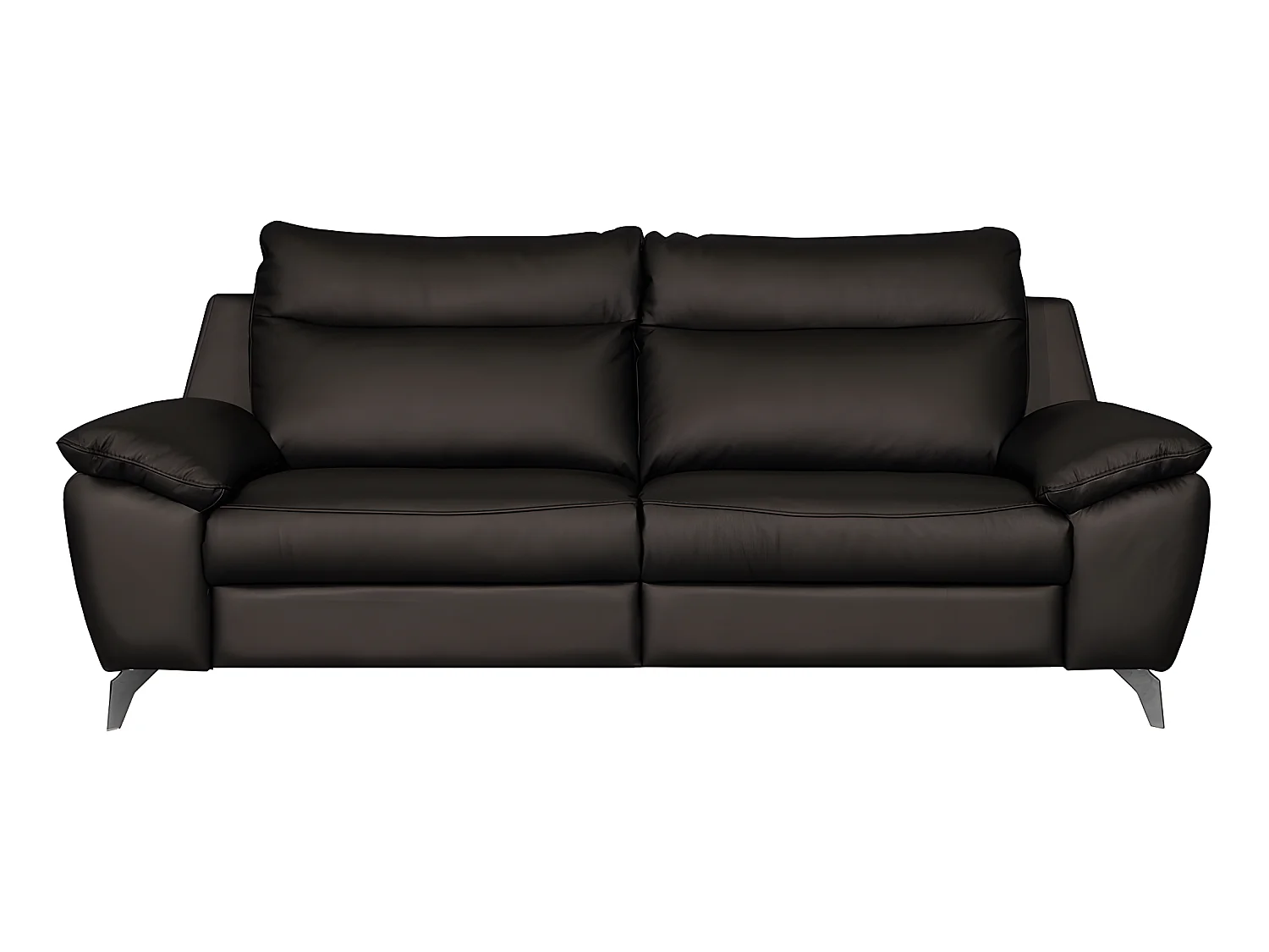 Canapé 2 places avec 2 relax électriques PERINI 100% tout cuir épais de luxe italien, chocolat