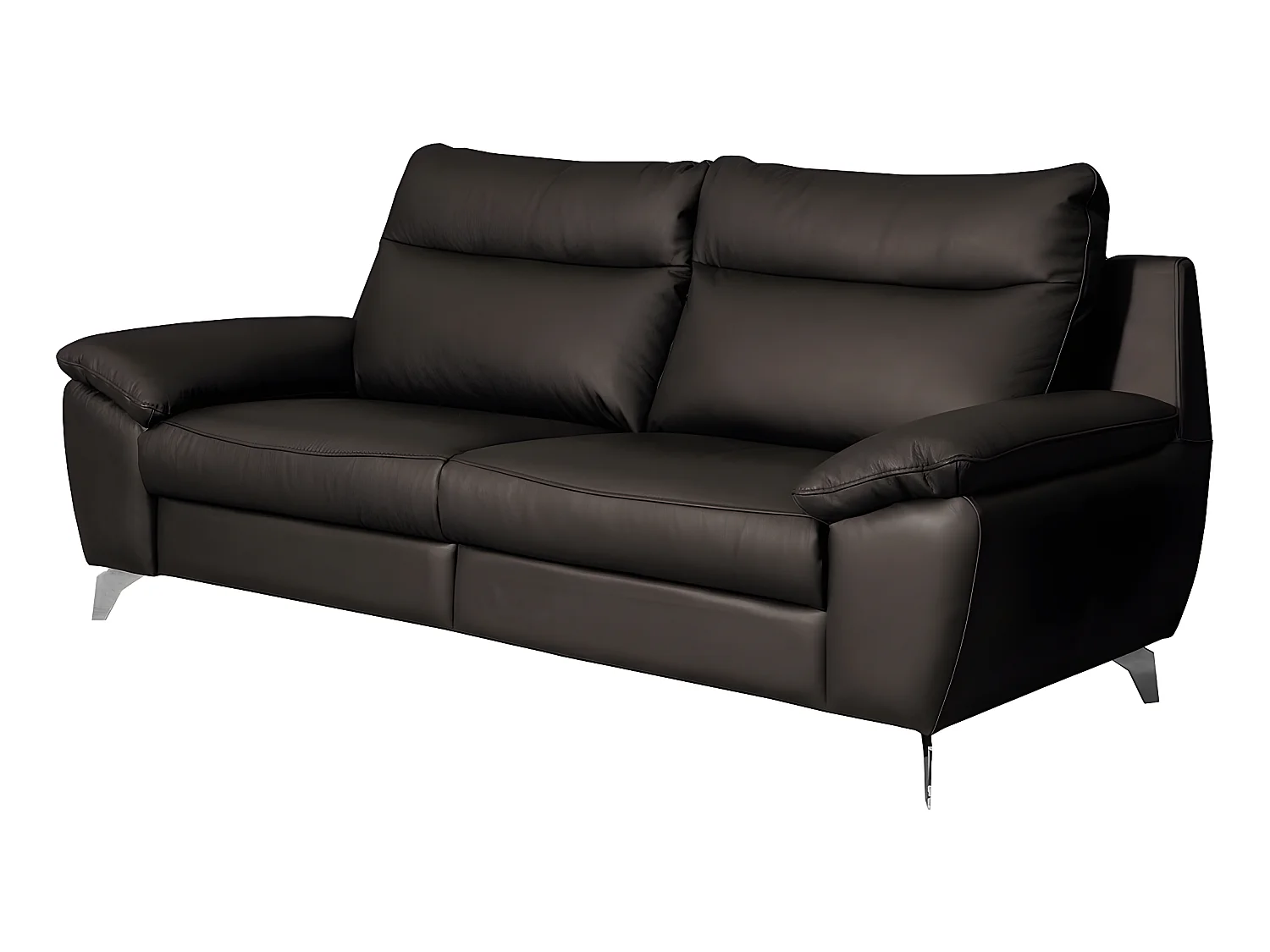 Canapé 2 places avec 2 relax électriques PERINI 100% tout cuir épais de luxe italien, chocolat