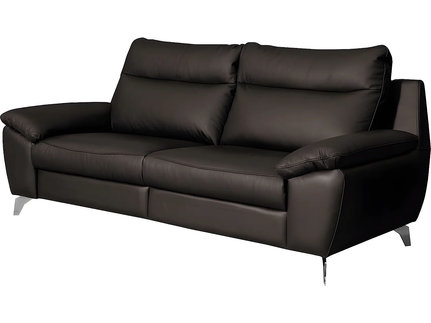 Canapé 2 places avec 2 relax électriques PERINI 100% tout cuir épais de luxe italien, chocolat