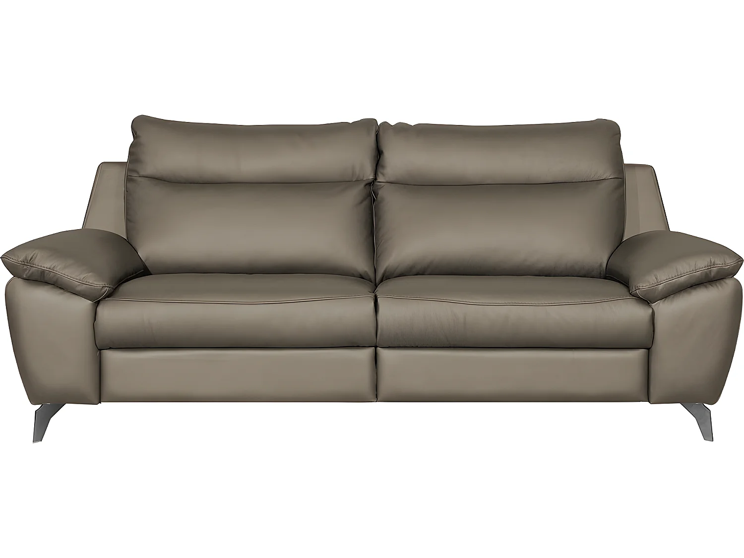 Canapé 2 places avec 2 relax électriques PERINI en 100% tout cuir épais de luxe italien, taupe