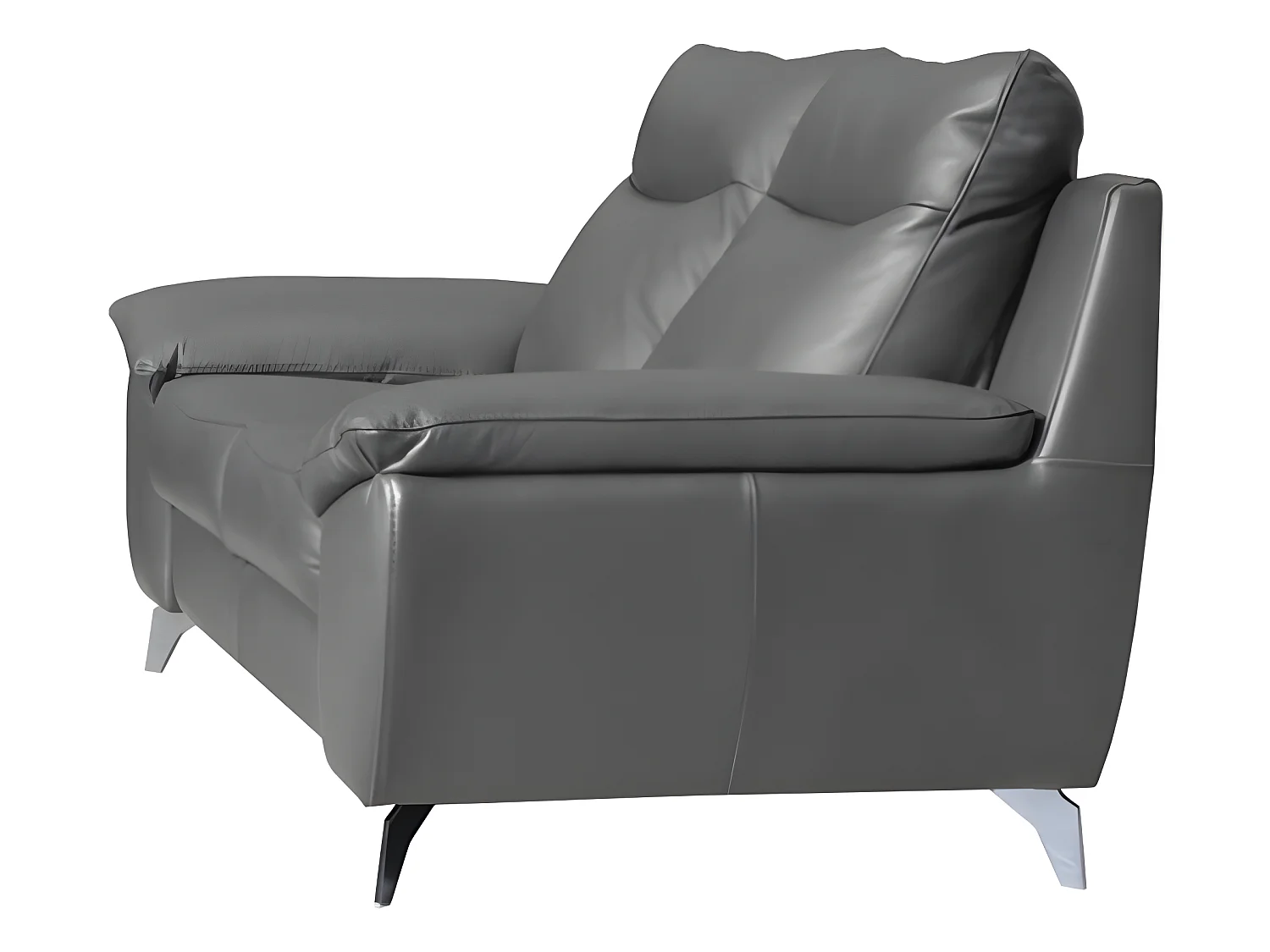 Canapé 3 places avec 2 relax électriques en 100% tout cuir épais de luxe italien, PERINI, gris