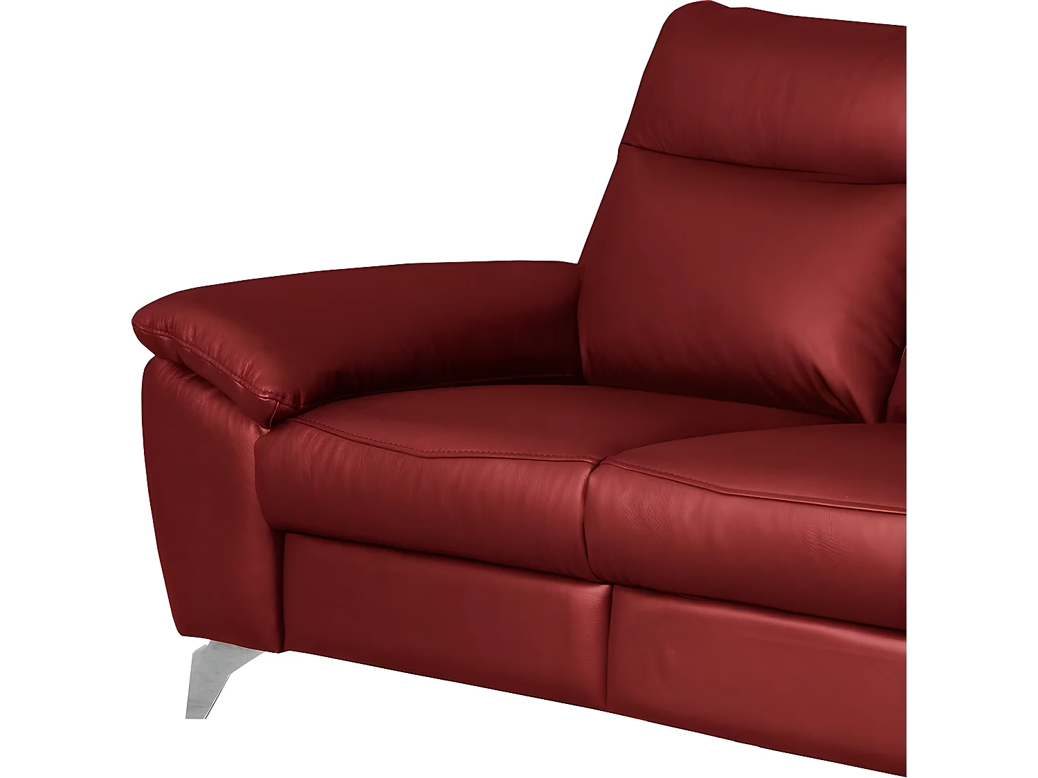 Canapé 2 places avec 2 relax électriques PERINI 100% tout cuir épais de luxe italien, rouge foncé