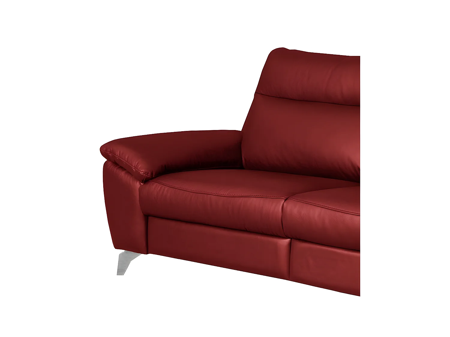 Canapé 3 places avec 2 relax électriques en 100% tout cuir épais de luxe italien, PERINI, rouge foncé