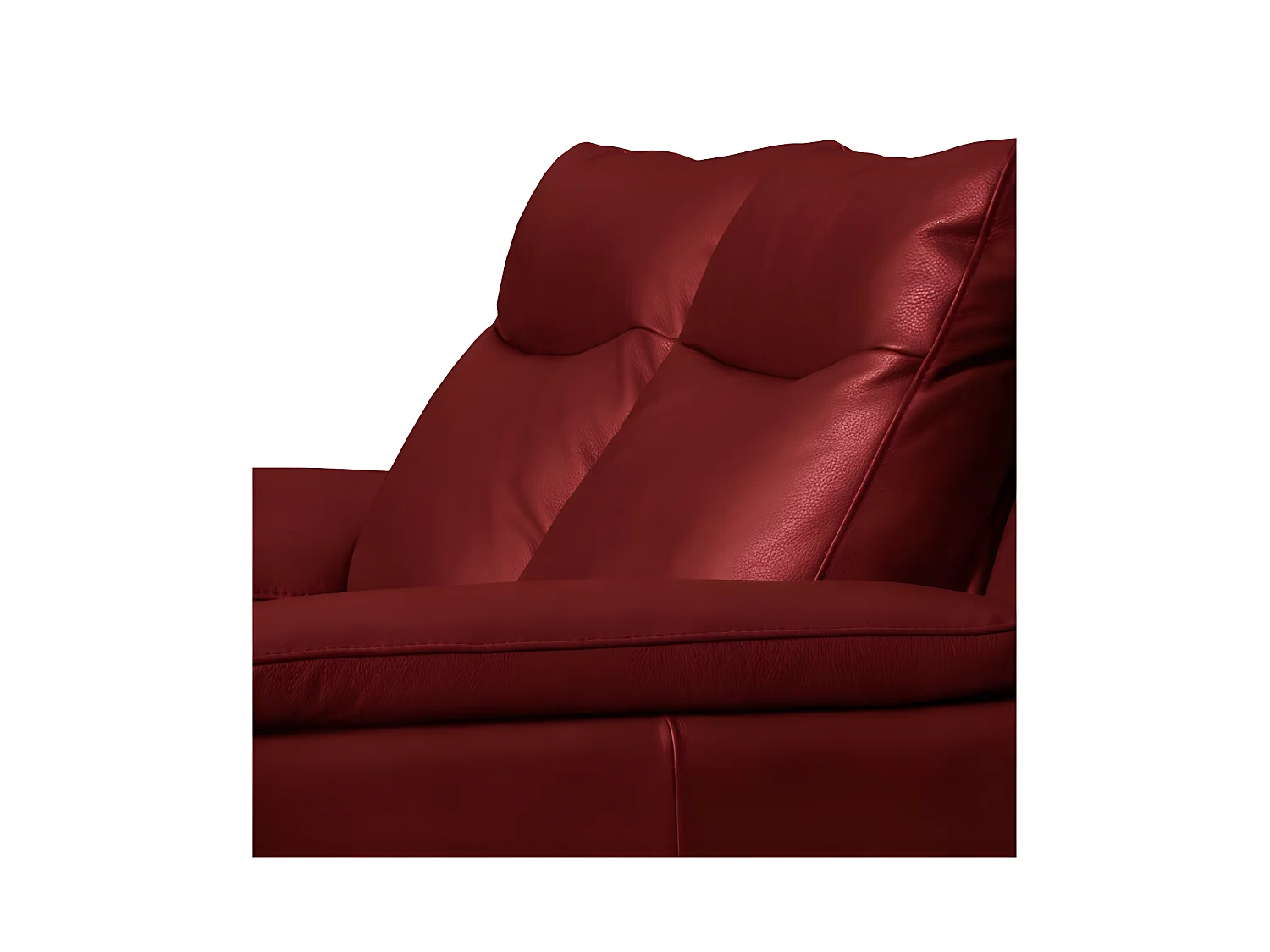 Canapé 3 places avec 2 relax électriques en 100% tout cuir épais de luxe italien, PERINI, rouge foncé