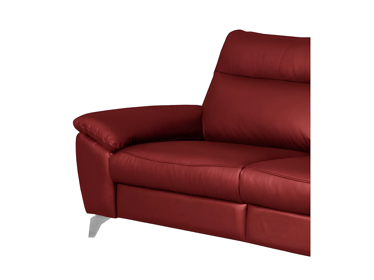 Canapé 3 places avec 2 relax électriques en 100% tout cuir épais de luxe italien, PERINI, rouge foncé