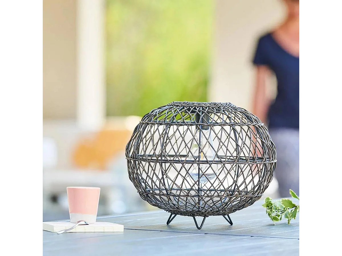 Lampe à Poser Design "Boule Solaire" 31cm Naturel