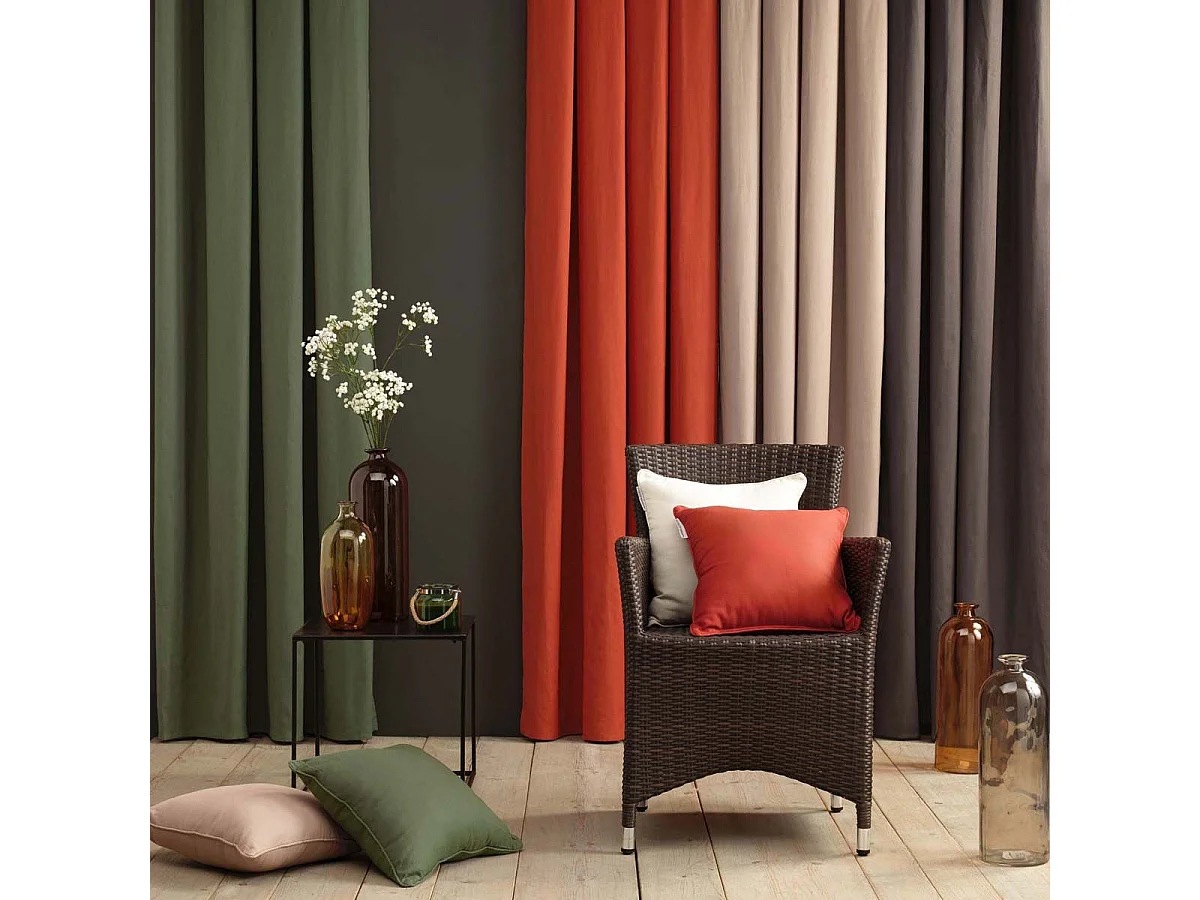 Rideau à Oeillets "Panama" 140x240cm Vert Emeraude