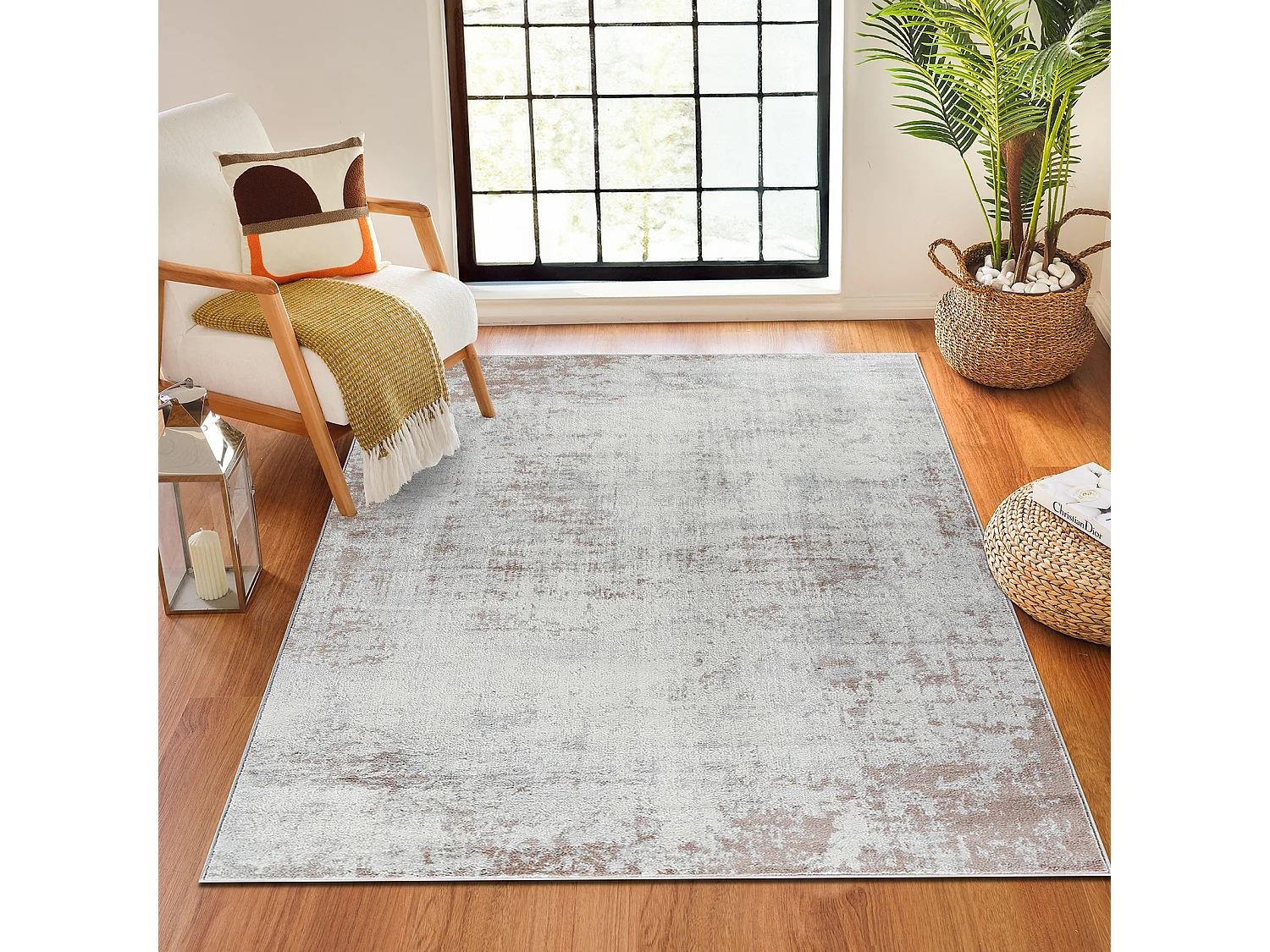 Tapis Abstrait Moderne - Beige/Blanc - 200x275cm - MILENA