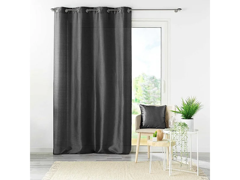 Rideau à Oeillets "Shana" 140x240cm Gris Anthracite