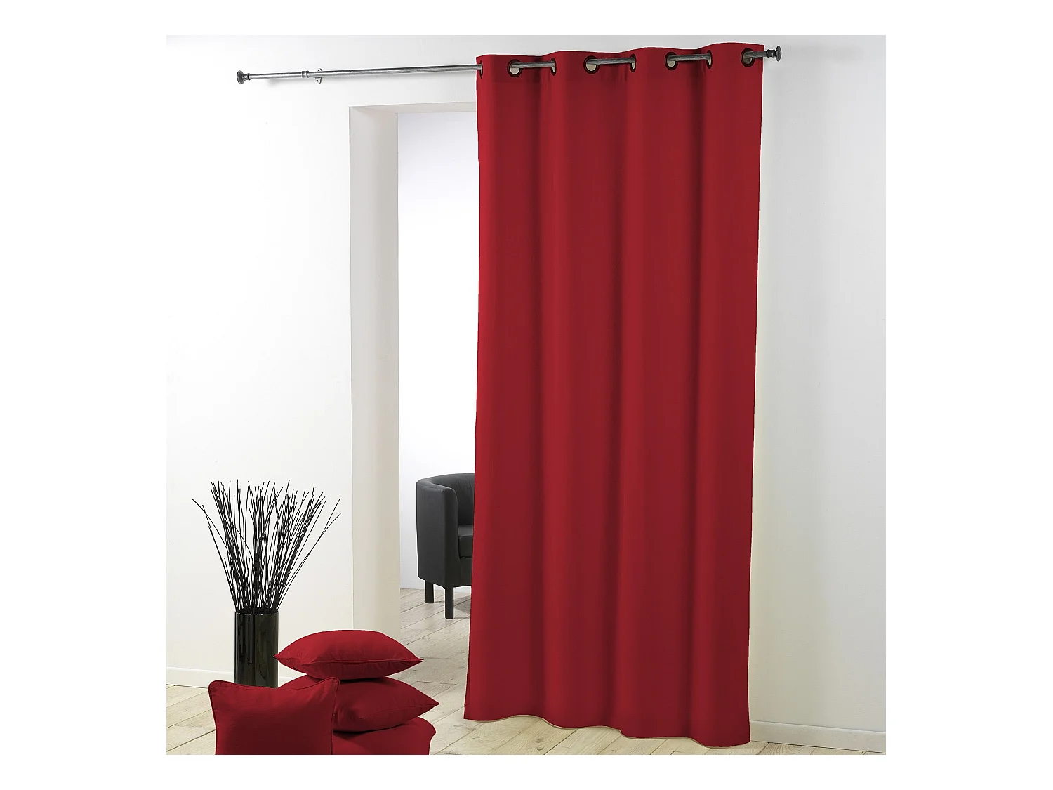 Rideau à Oeillets "Essentiel" 140x280cm Rouge