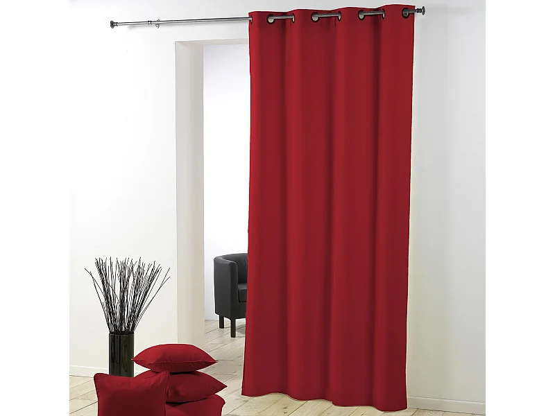 Rideau à Oeillets "Essentiel" 140x280cm Rouge