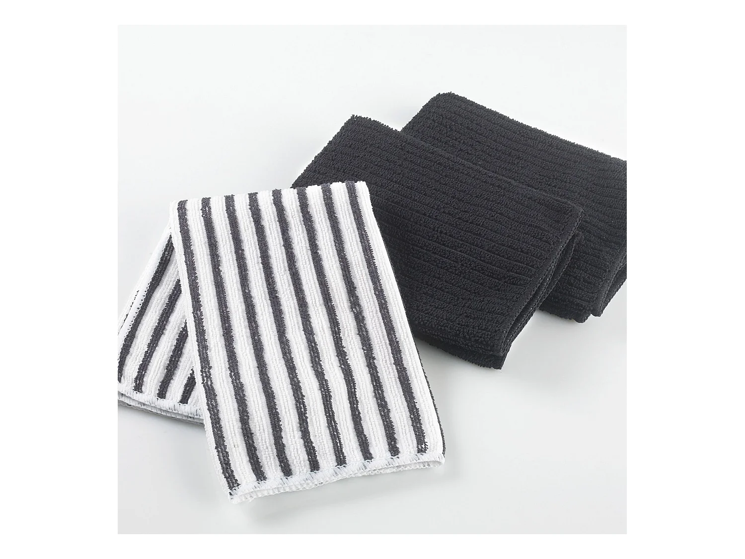 Lot de 3 Torchons Microfibre "Cuistot" 40cm Noir