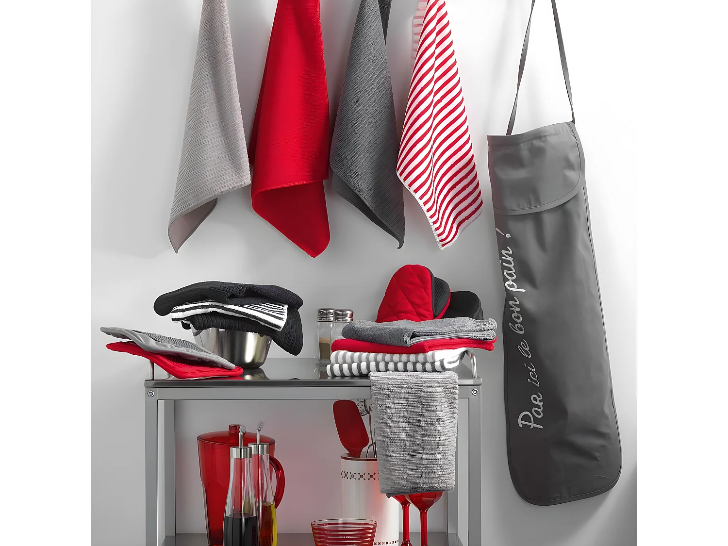 Lot de 3 Torchons Microfibre "Cuistot" 40cm Noir