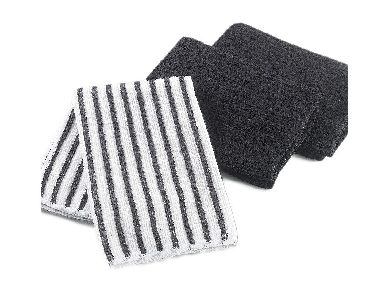 Lot de 3 Torchons Microfibre "Cuistot" 40cm Noir