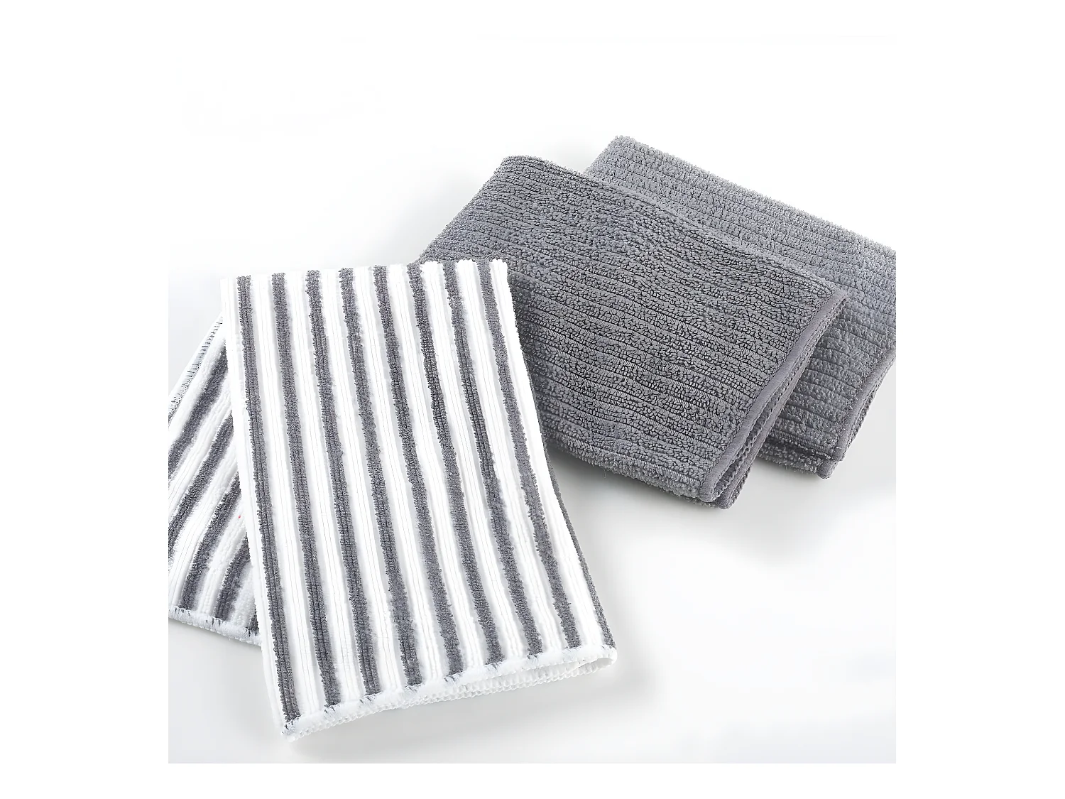 Lot de 3 Torchons Microfibre "Cuistot" 40x40cm Gris