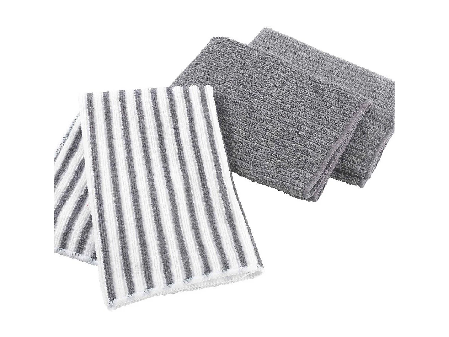 Lot de 3 Torchons Microfibre "Cuistot" 40x40cm Gris