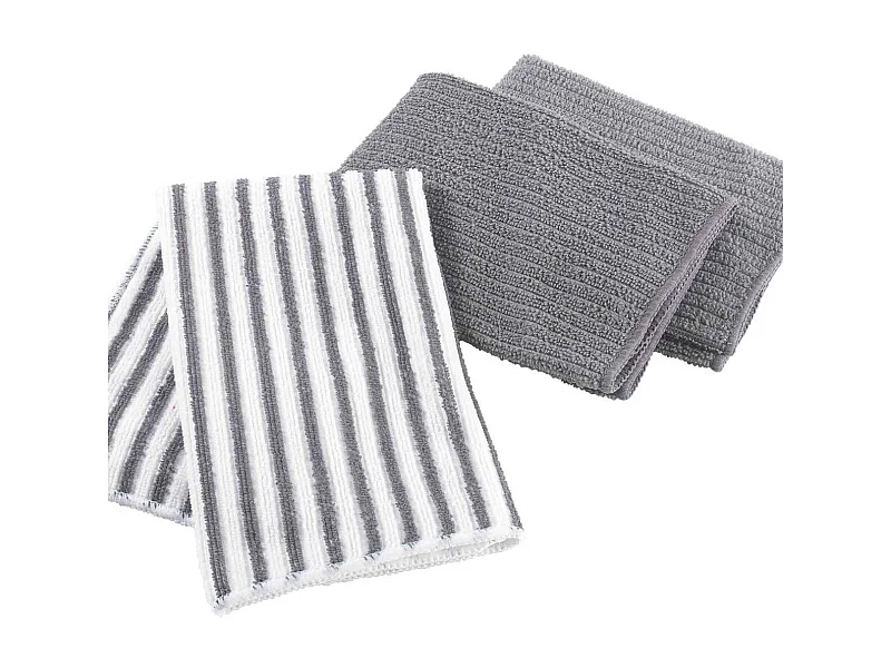 Lot de 3 Torchons Microfibre "Cuistot" 40x40cm Gris