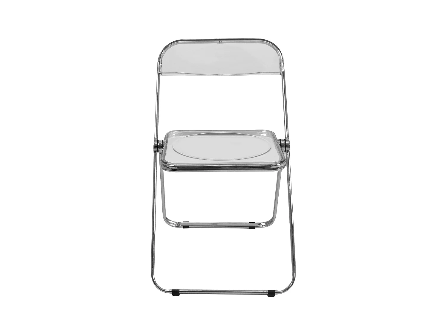 Lot 4 chaises pliantes - pliables transparentes chrome rétro vintage RAMA (Cristal)