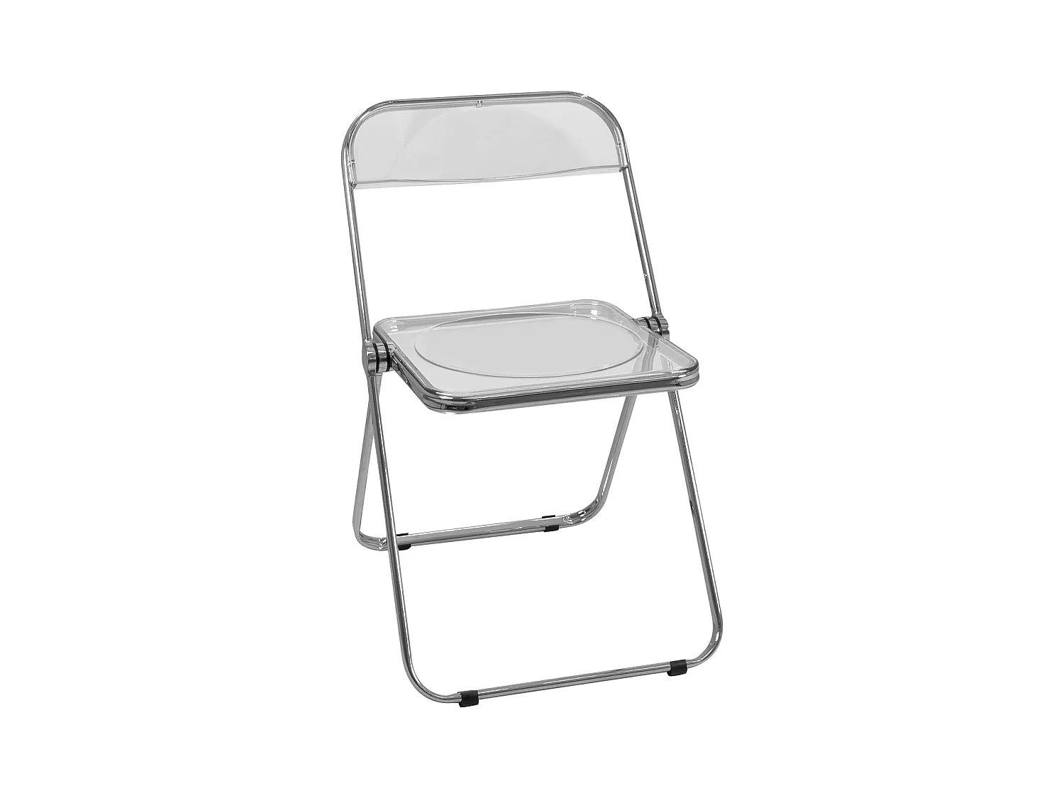 Lot 4 chaises pliantes - pliables transparentes chrome rétro vintage RAMA (Cristal)