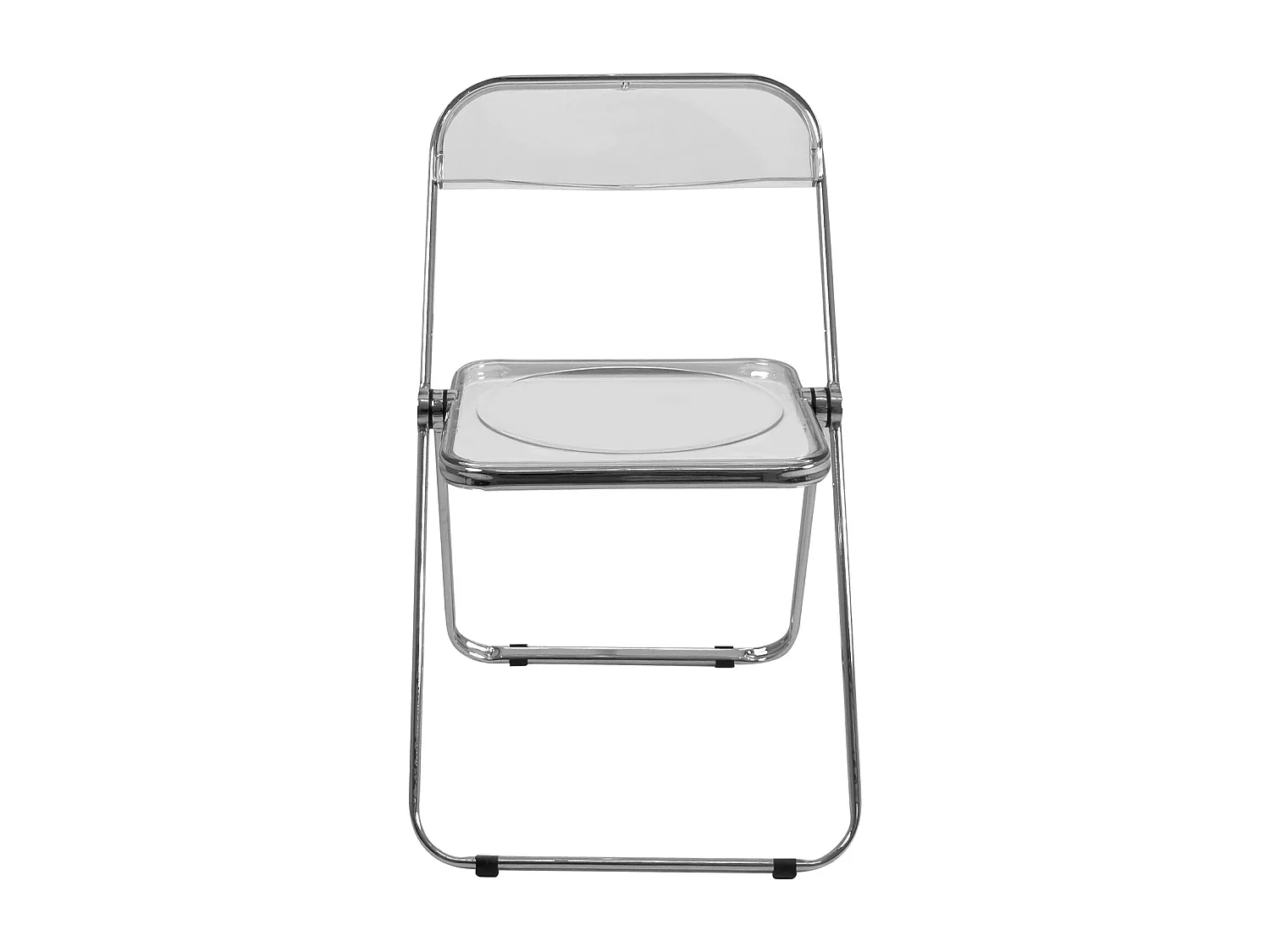 Lot 4 chaises pliantes - pliables transparentes chrome rétro vintage RAMA (Cristal)