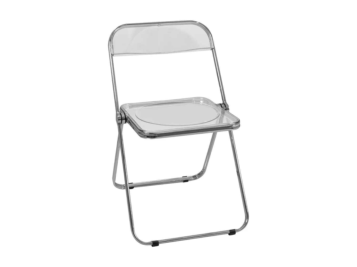 Lot 4 chaises pliantes - pliables transparentes chrome rétro vintage RAMA (Cristal)