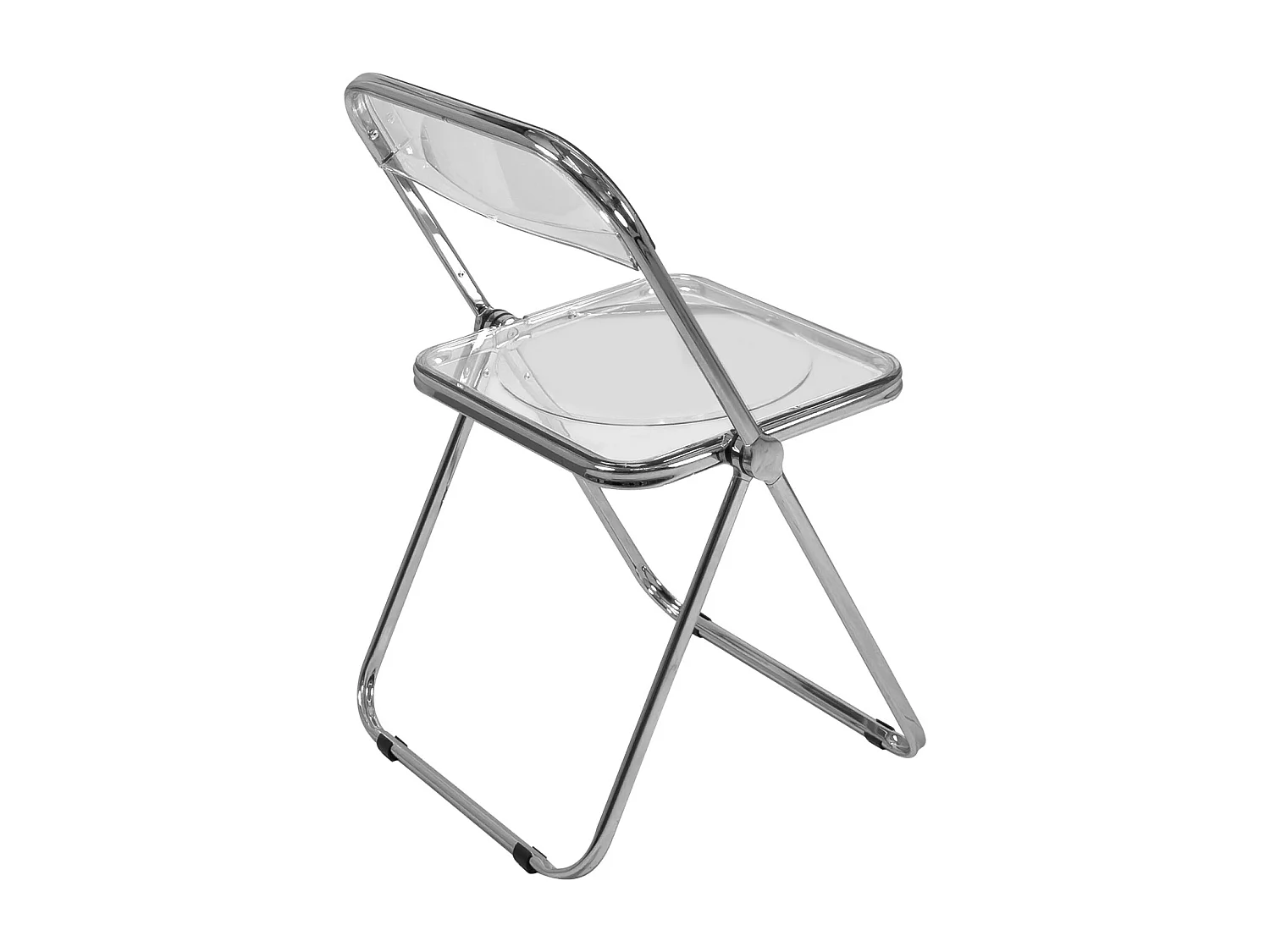 Lot 4 chaises pliantes - pliables transparentes chrome rétro vintage RAMA (Cristal)