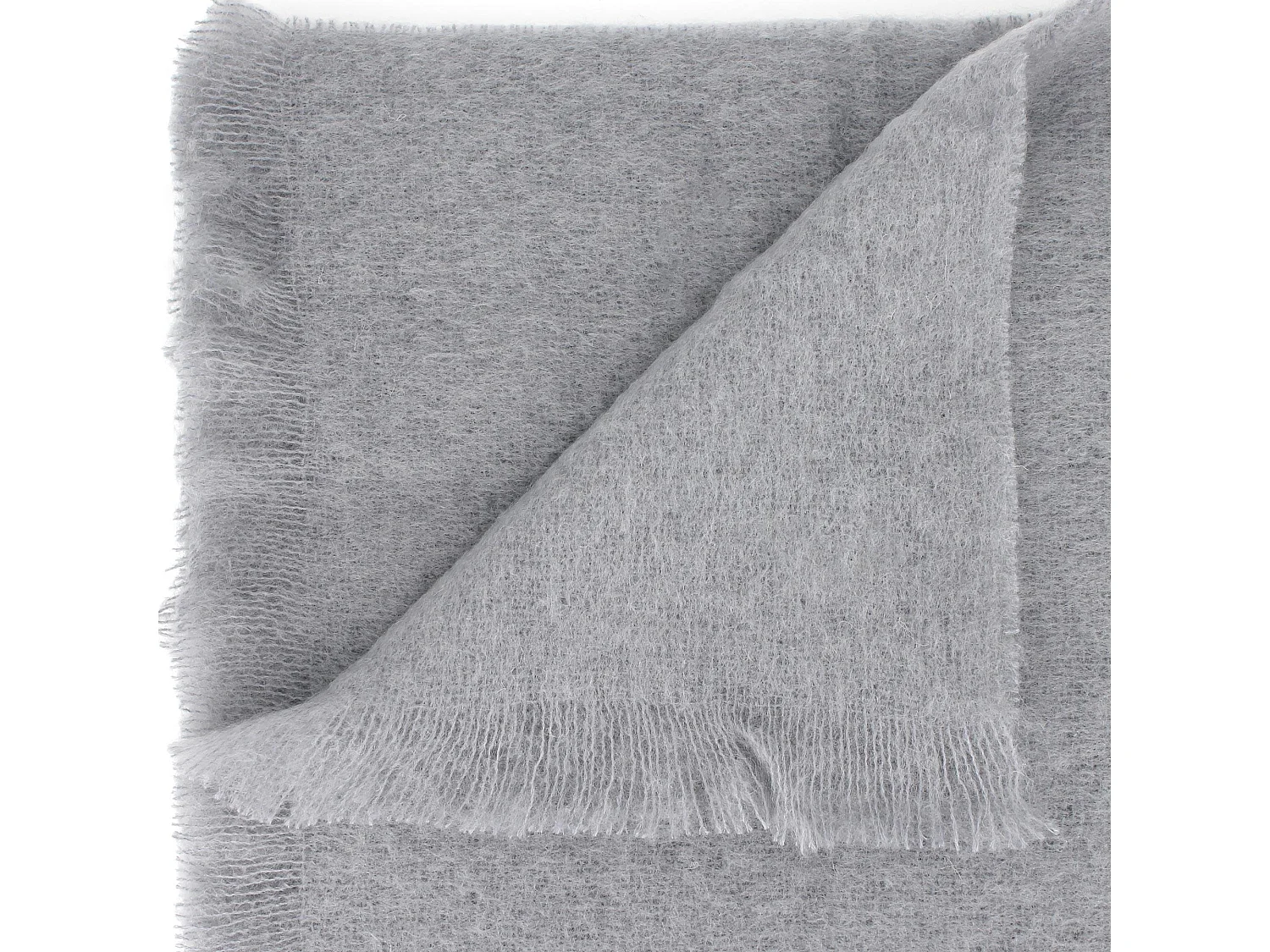 Couverture 180x220 cm Laine Mohair THESEE Gris Perle