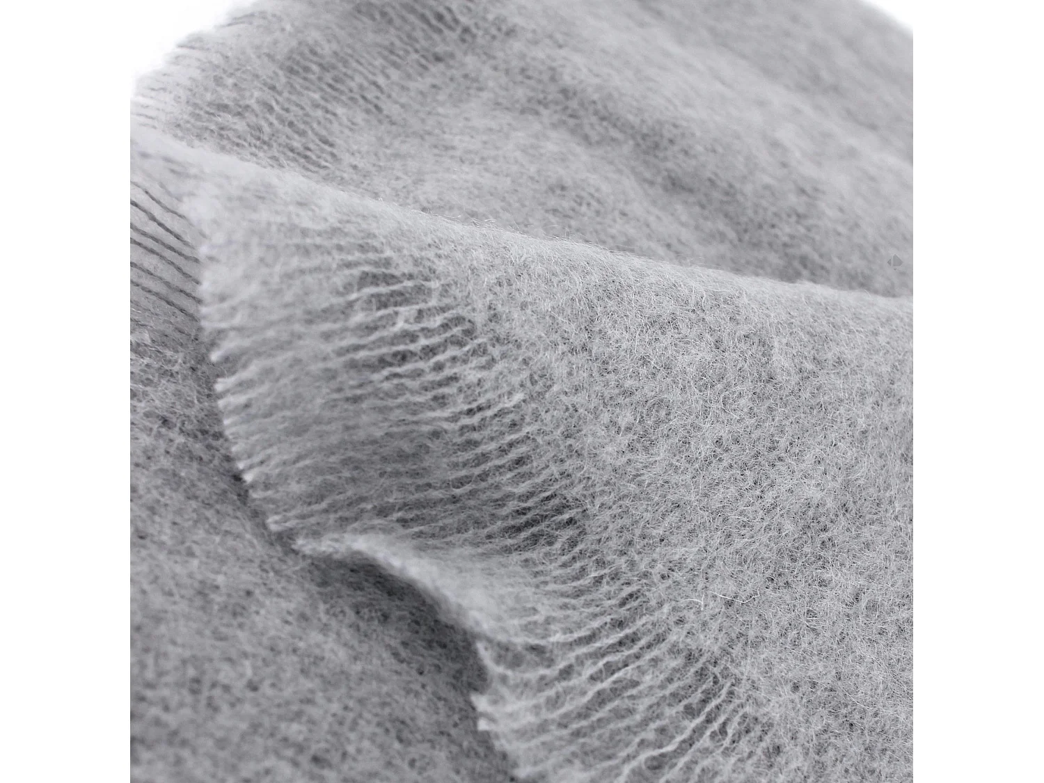 Couverture 180x220 cm Laine Mohair THESEE Gris Perle