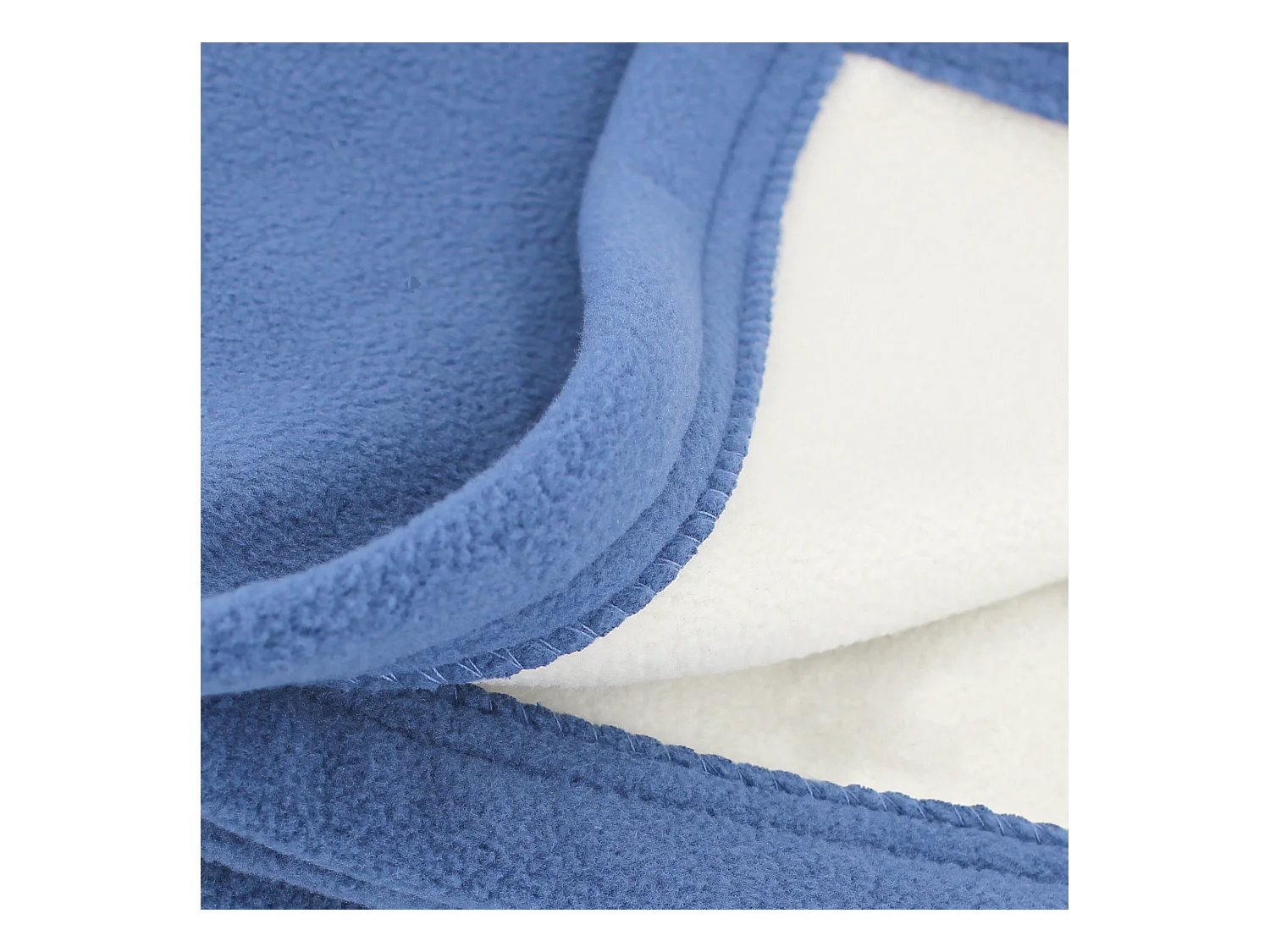 Couverture polaire luxe 240x260 cm 100% polyester 430 g/m2 NARVIK Bleu Pétrole/Naturel