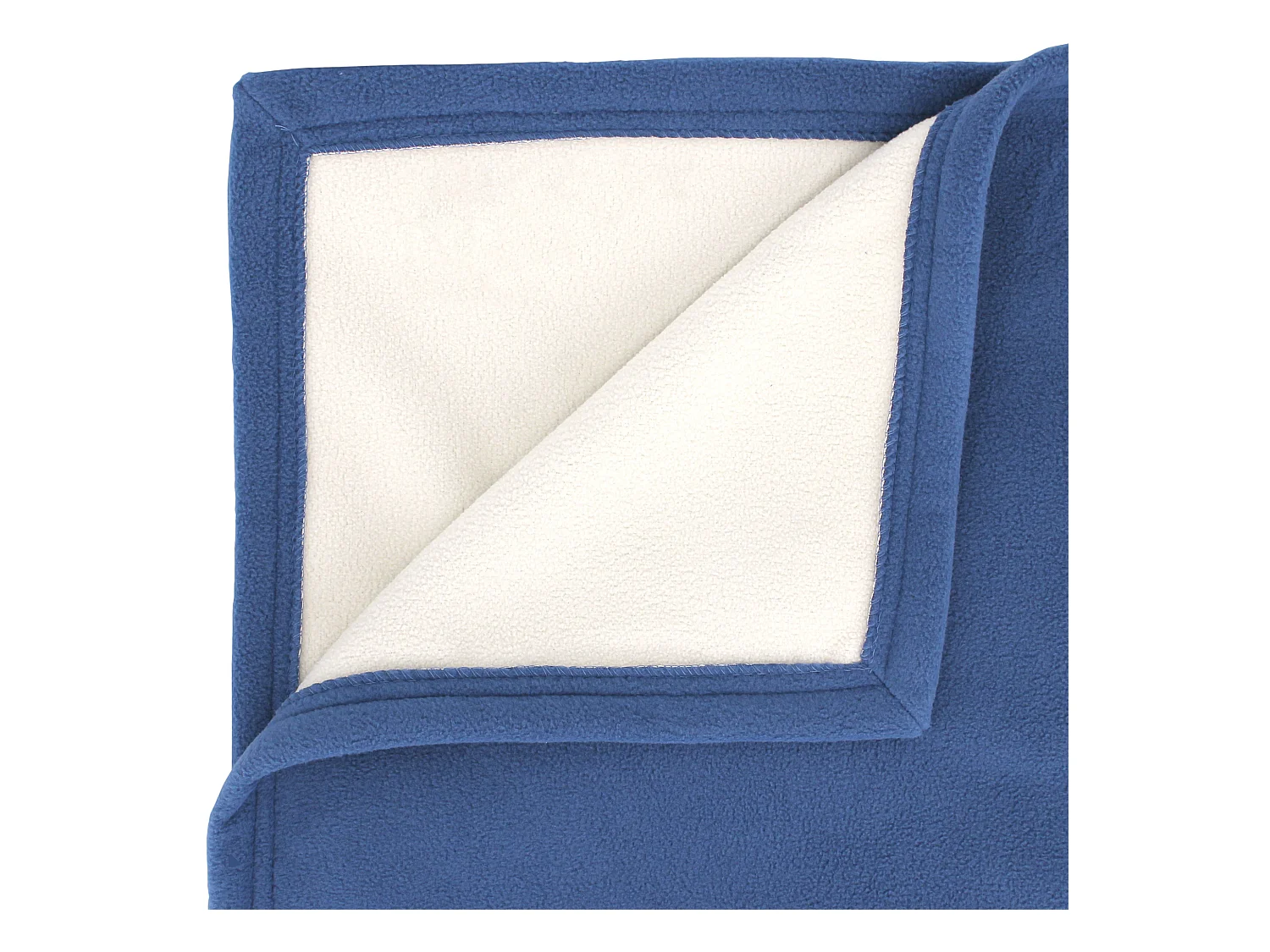 Couverture polaire luxe 240x260 cm 100% polyester 430 g/m2 NARVIK Bleu Pétrole/Naturel