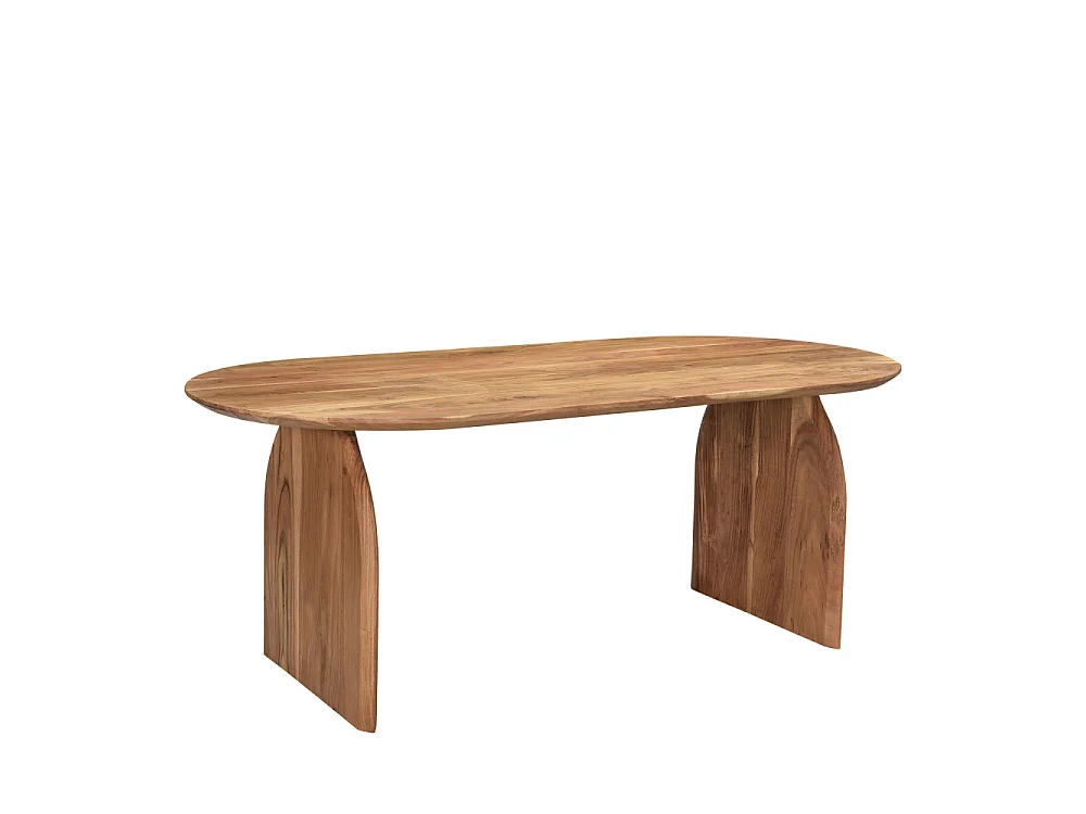 Malang - Table à manger 8 personnes en bois massif d'acacia - Bois
