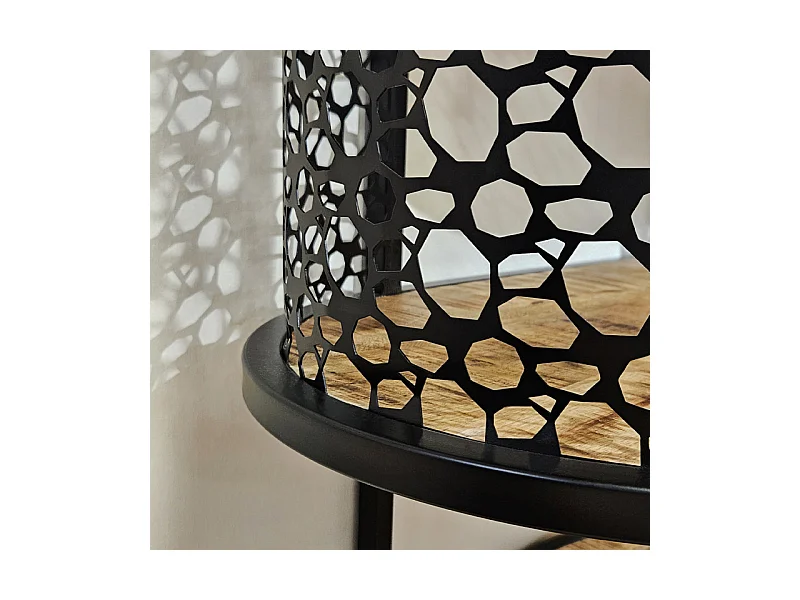 Bibliothèque déstructurée H.181 cm bois de manguier et métal - MANHO