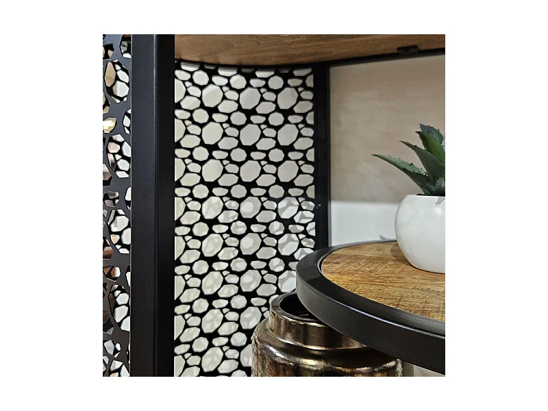 Bibliothèque déstructurée H.181 cm bois de manguier et métal - MANHO