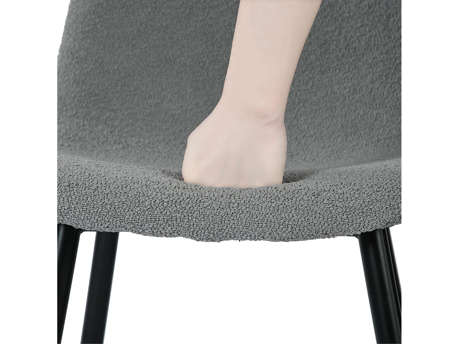 Lot De 4 Chaises De Salle À Manger Scandinave Avec Dossier Assise Rembourrée, Gris