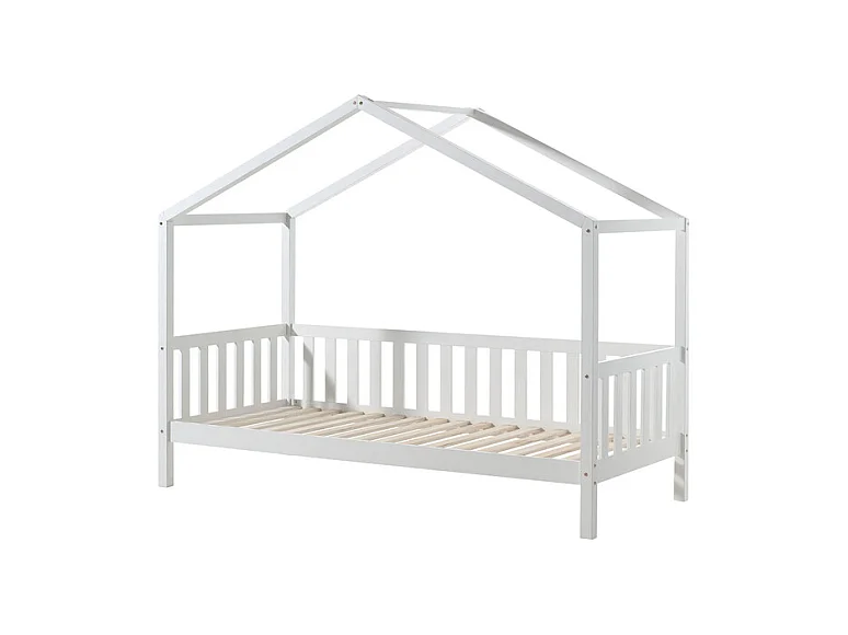 Pack - Lit Enfant, Barrière & Tiroir "Dallas II" 90x200cm Blanc