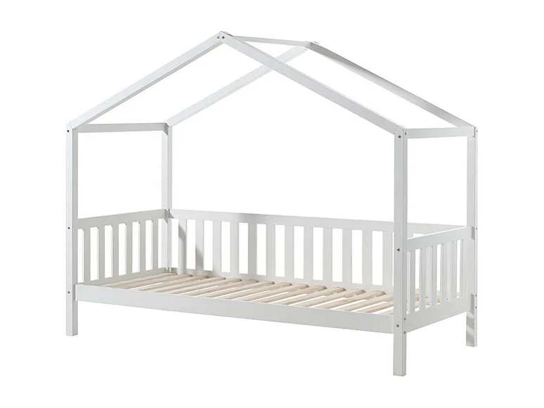 Pack - Lit Enfant, Barrière & Tiroir "Dallas II" 90x200cm Blanc