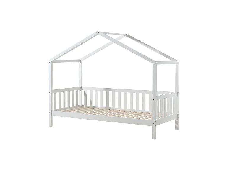 Pack - Lit Enfant, Barrière & Tiroir "Dallas II" 90x200cm Blanc