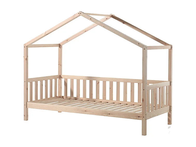 Pack - Lit Enfant, Barrière & Tiroir "Dallas II" 90x200cm Naturel