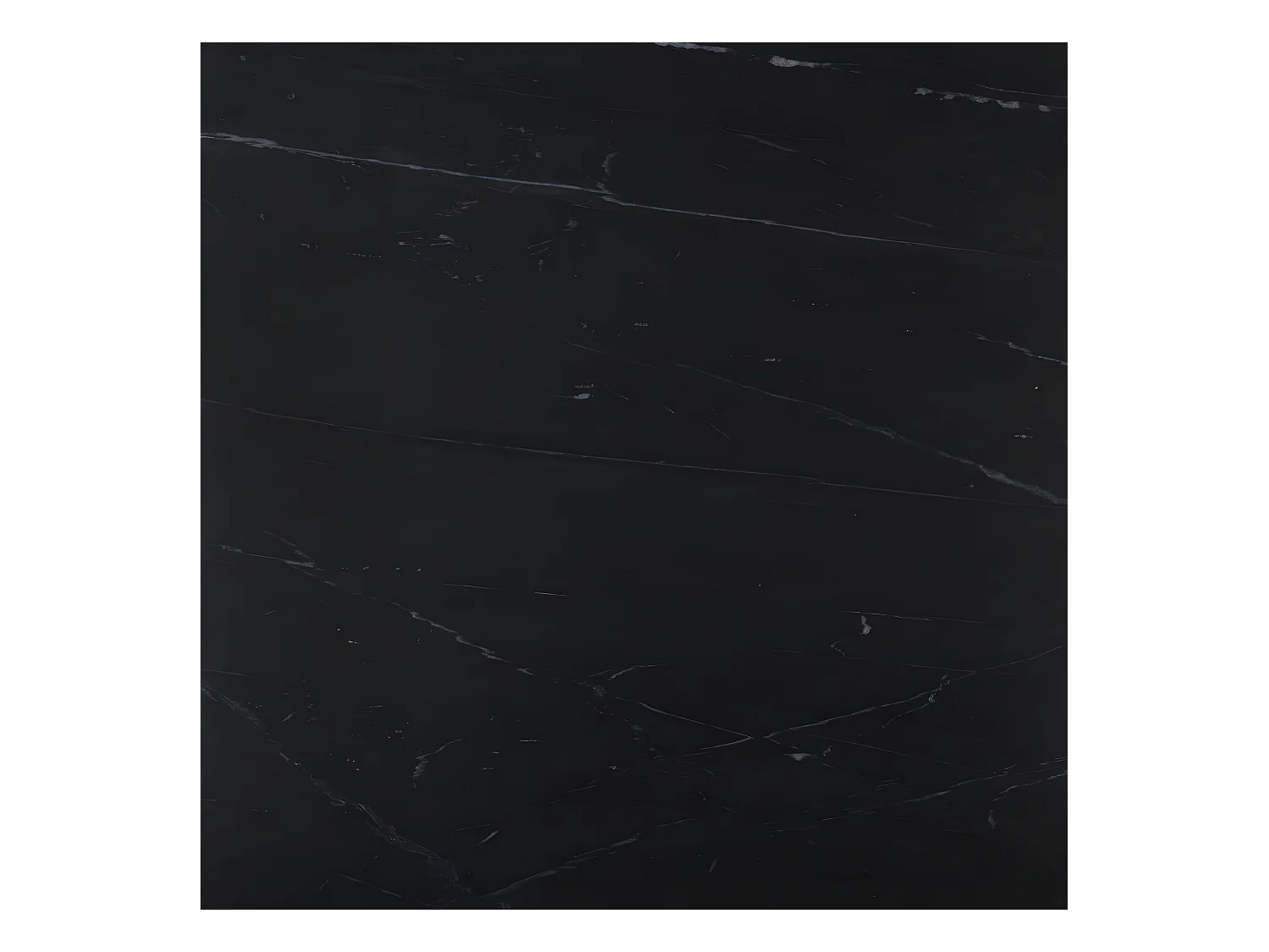 Saku - Table basse carrée en marbre et métal 100x100cm - Noir