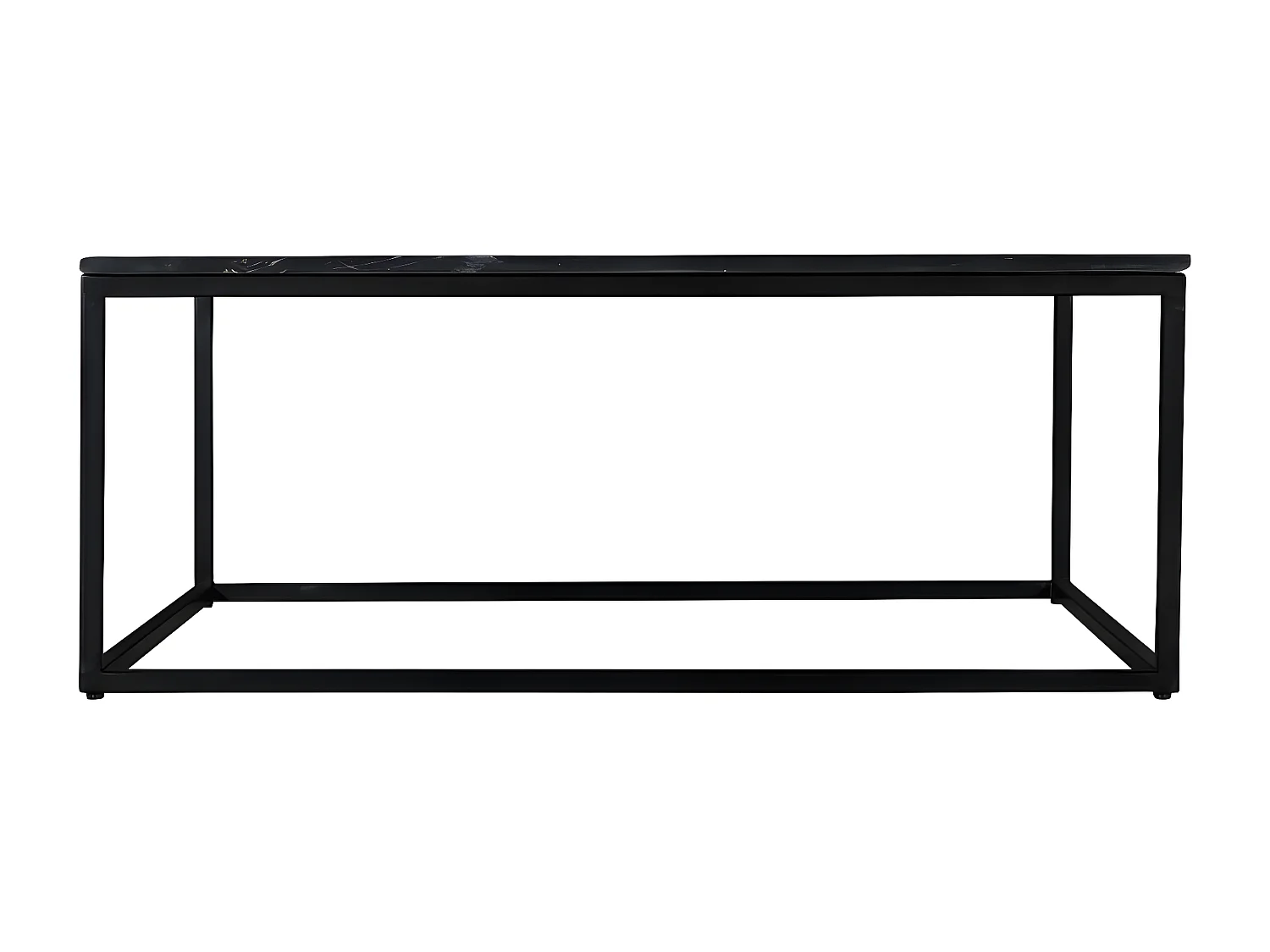 Saku - Table basse carrée en marbre et métal 100x100cm - Noir