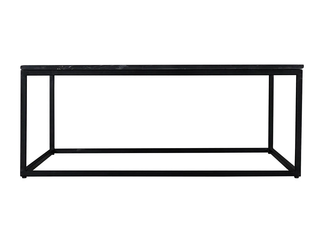 Saku - Table basse carrée en marbre et métal 100x100cm - Noir